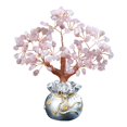 thumbnail image 2 of Decoración de Árbol de dinero de cristal Natural Feng Shui perfke Árbol del dinero base de plata rosa, 2 of 9