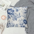 thumbnail image 2 of Wuche Blue Floral Pillow Covers Vintage Flower Blue White Decorative Throw Pillow Covers Chinoiserie Pillowcases  Square Cushion Covers For Couch Bed Sofa Chair Car Decor, 2 of 5