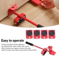 thumbnail image 6 of YAHHU Furniture Lift Mover Tool Set Adjustable Height Rod 4 Rollers Appliance Mover Leverage Tools Heavy Moving Red 12.6 inches / 32 cm, 6 of 7