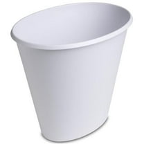 Sterilite 10198012 White Oval Wastebasket, 10 Quart