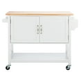 thumbnail image 2 of SAFAVIEH Kesler 2-Door 1 Shelf Kitchen Cart White / Natural, 2 of 7