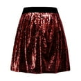 thumbnail image 5 of vigerkar Womens Sequin Skirt Elastic Waist Glitter Sparkly Shiny Skirts for Dance Party (Wine, XL), 5 of 7