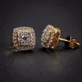 thumbnail image 3 of Moissanite 2 Ct Round Cut White Men's Cluster Stud Earrings 14K Yellow Gold Plated, 3 of 5