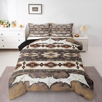 Castle Fairy Bohemian Aztec Twin Comforter Sets for Teens,Western Cow Print Bedding Set