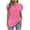 Hot Pink, variant on JSheng Womens Casual T-Shirt Plus Size New Short-sleeved V-neck Pullover Casual Solid Color Loose T-shirt Blue S