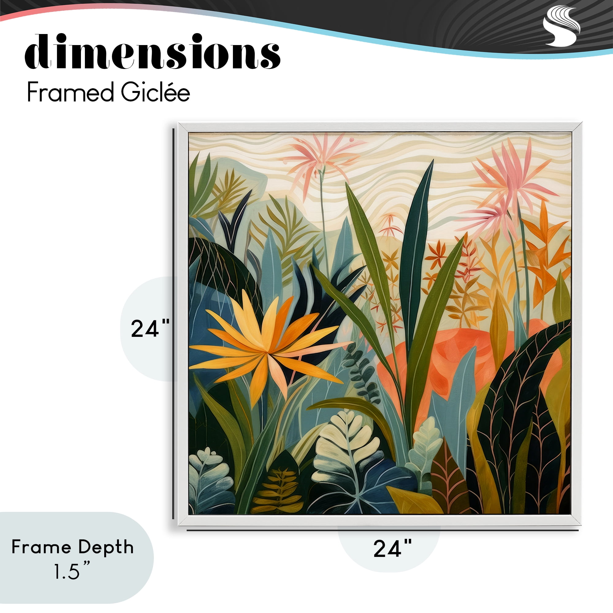 Stupell Industries Tropical Botanical Embrace White Framed Giclee Art, design by Lazar Studio
