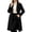 Black, variant on Coats for Women Lapel Collar Button Front Mid‑length Long Sleeve Trench Overcoat with Side Pockets(XX-Large,Coffee)