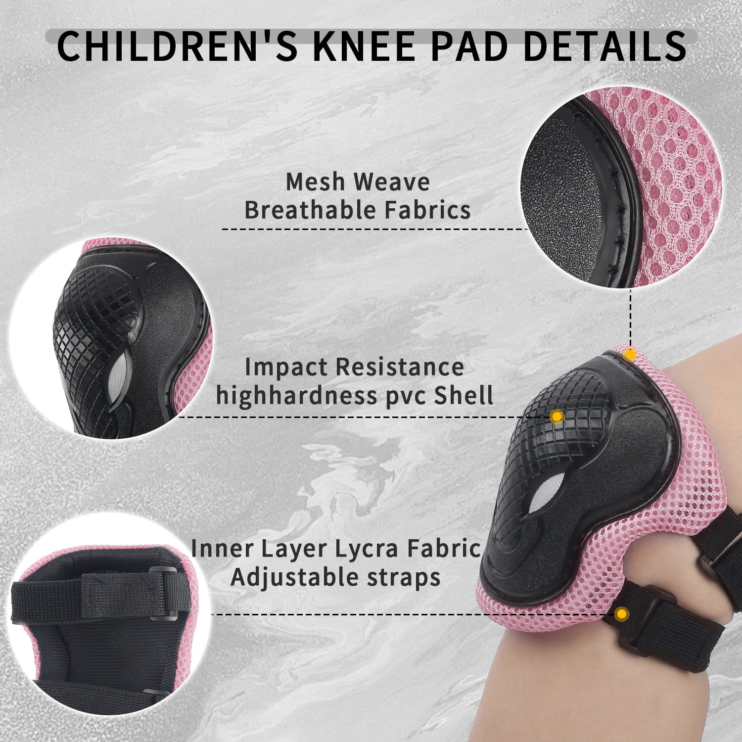 Glerc Kids Sports Helmet with Handguard & Kneepad for Age 3-8 Year Old Toddler and Child, S Size Pink