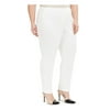 CALVIN KLEIN Womens White Lace-up Mid-rise Pull-on Skinny Pants Plus 24W