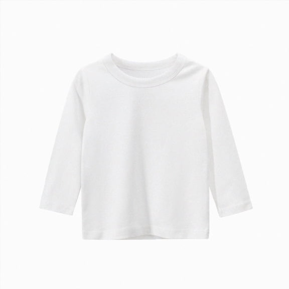 WUANDIXFA Toddler Boys Long Sleeved T Shirt Kids Baby T-Shirt Tops Casual Versatile Tshirt Fashion Toddler T Shirt,White,2-3 Years