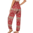 thumbnail image 2 of Pantalones fruncidos Nikou cintura alta casuales estampados S M L XL XXL, 2 of 3