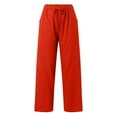 thumbnail image 2 of BILIKEYU Womens Daily Elastic Waist Solid Color Casual Loose Trousers, Womens Pants, Sweatpants Women, Wide Leg Pants Woman, 2 of 5