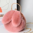 thumbnail image 2 of Daolelai Plush Bunny Bag Women's Diagonal Korean Style Cute Hand-Held Furry Bag Autumn and Winter New Rabbit Ear Clip Bag, 2 of 5