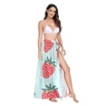 thumbnail image 2 of FORMRS Womens Long Sarong Beach Wrap Semi-Sheer Bikini Skirt Bathing Swimsuit Cover Up, Red Strawberry, 2 of 7