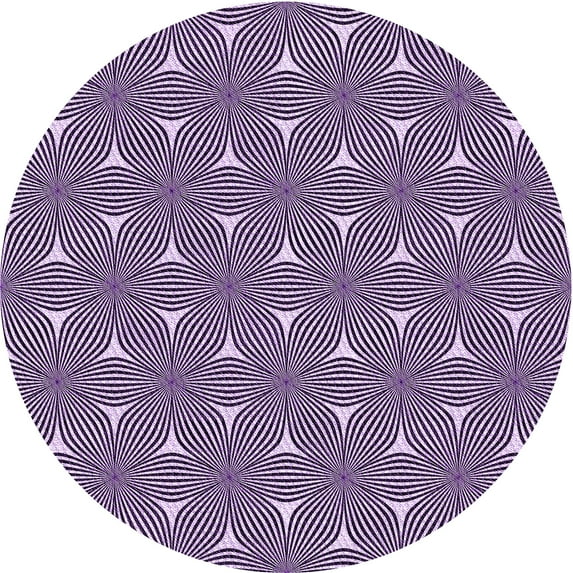 Ahgly Company Indoor Round Patterned Blush Pink Area Rugs, 8' Round