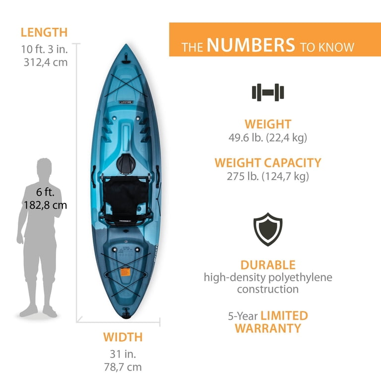 Lifetime Oracle 123 Kayak, Dragonfly Blue, UV-Protected
