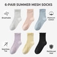 thumbnail image 2 of 6 Pairs Women Ruffle Crew Socks, Cute Frilly Cotton Casual Ankle Dress Socks, 2 of 7