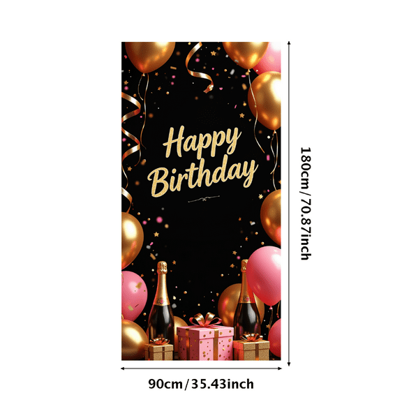 LUUFILx Elegant 65th Birthday Backdrop Banner Decorations for Party Supplies Photography Props Golden Glitter Background Happy Celebration Anniversary