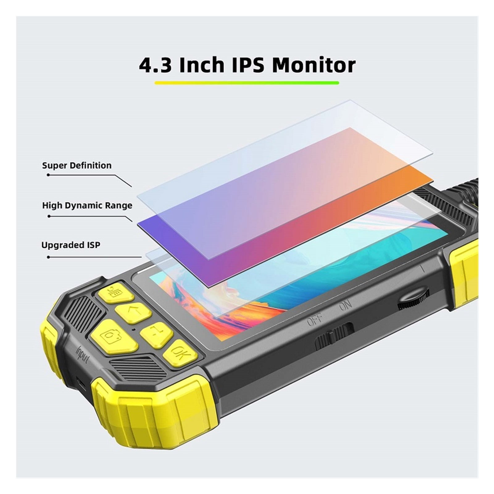 Y19 Endoscope Camera Single & Dual Lens Camera 4.3" IPS Screen HD1080P Endoscope For Car Underwater Camrea LEDs Rigid Cable ,Convenient to Use