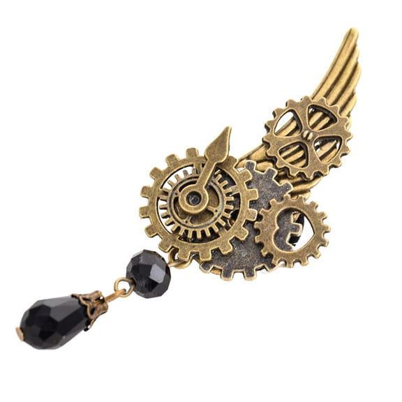 fenteer Steampunk Brooch Badge Retro s Wing Brooch for Coat Hat Scarf