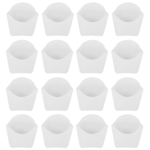 24 unids Desechables French Fry Cops Blanco Papel Snack Contenedores Fritones Fries Topes