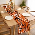 thumbnail image 3 of Orange Geometric Table Runner - 90 Inch Long, Kitchen Dining Table Runner Dresser Scarves, Black White Striped Abstract Lines Art Farmhouse Decor for Coffee Tables Wedding Party Banquet, 3 of 8