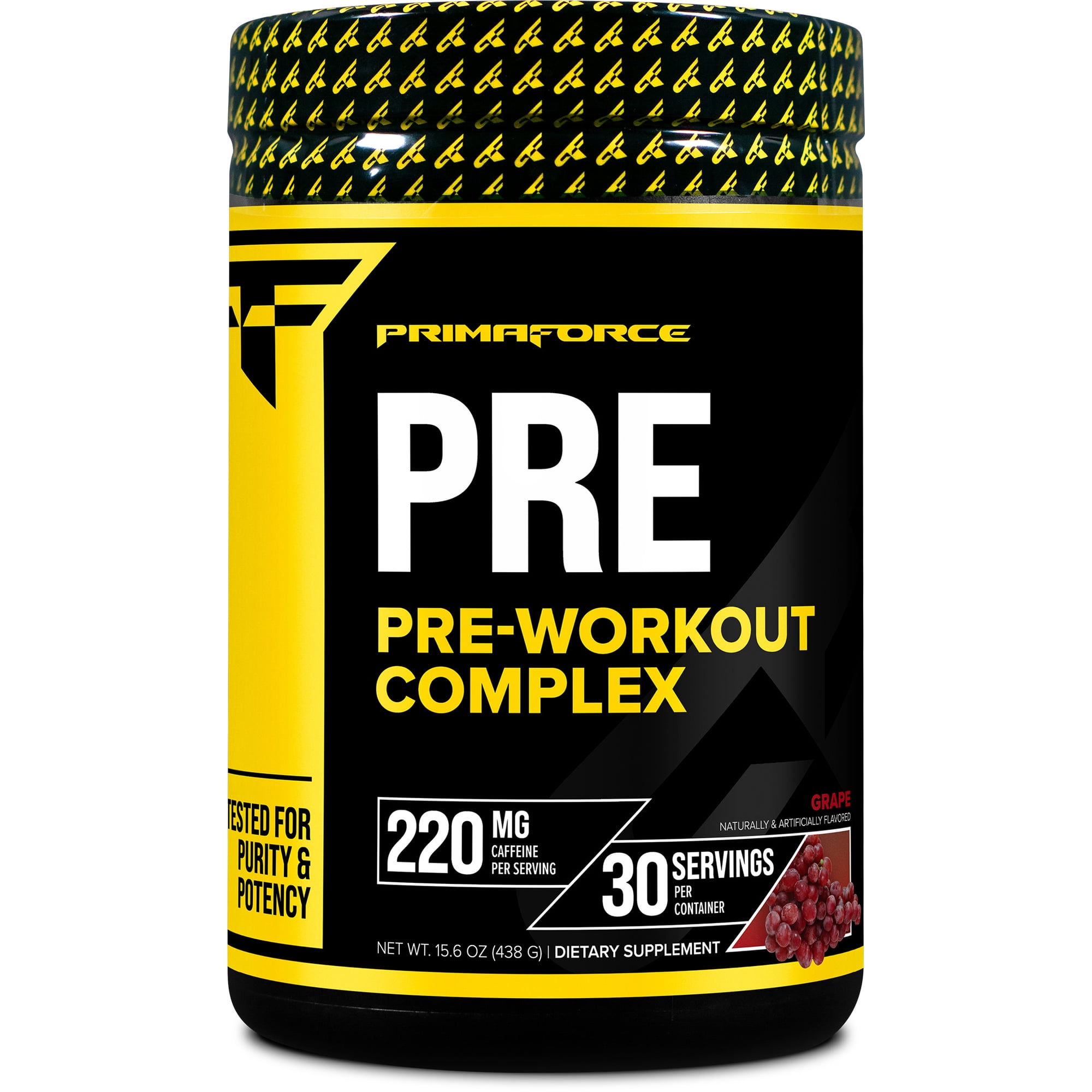 Primaforce Pre Workout Complex Powder (30 Servings) Grape - Fitness Supplement for Training Routine Enhancement, 450g