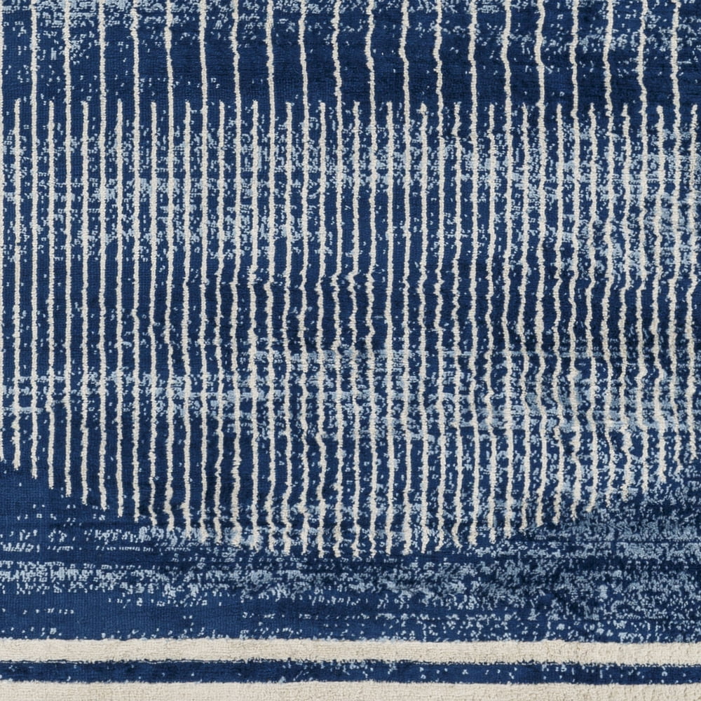 Livabliss Area Rugs for Living Room, 3x7 Floransa Modern Dark Blue Runner Rug, Bedroom Dining Room Home Decor Stain Resistant Carpet (2'7" x 7'3" Runner)