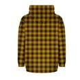 thumbnail image 5 of QQAMB Women's Winter Coat Sherpa Lined Plaid Flannel Jacket Full Zipper Hooded Flannel Shirt Jacket Warm Shacket Yellow L, 5 of 6