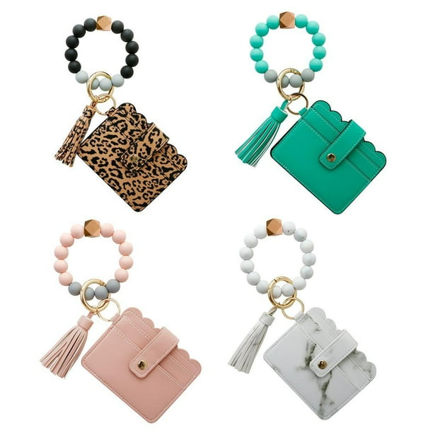 Wrea Silicone Key Ring Bracelets Wristlet Keychain, Wristlet Wallet for