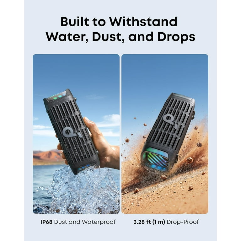 Soundcore Boom 3i by Anker, Rugged Outdoor Speakers, IP68