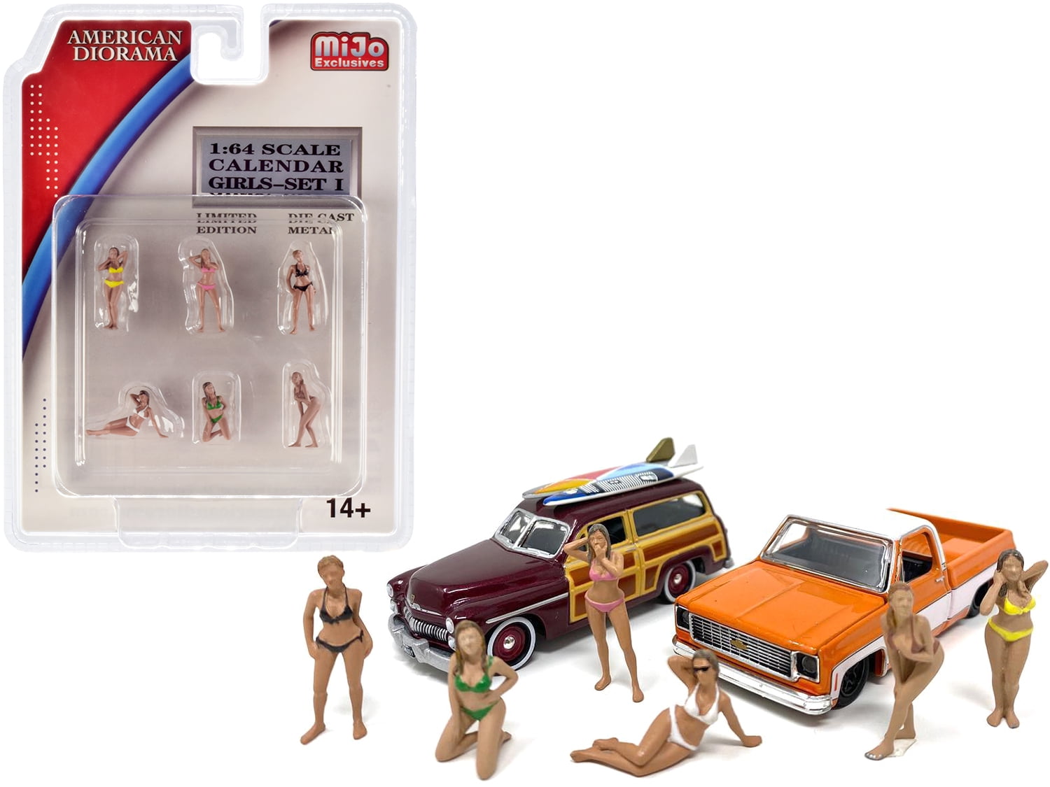 Calendar Girls 6 Piece Diecast Figurine Set Release 1 for 1/64 Scale Models b... 