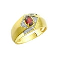 thumbnail image 3 of RYLOS Mens Rings Yellow Gold Plated Silver Ring 6X4MM Oval Shape Gemstone & Diamond Ring Garnet January Birthstone Rings For Man Silver Rings, Size 8, 3 of 7