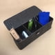 thumbnail image 3 of Caja de 3 compartimentos shaofei cesta de mimbre de ratán con tapa organizador de escritorio color negro, 3 of 5
