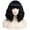 Black, variant on BERON Hot Pink Wigs Short Curly Bob Wig with Bangs Wavy Hair Wigs 14 Inches Women's Synthetic Wigs Daily Party Use