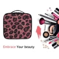 thumbnail image 6 of FORMRS Travel Makeup Bag Large Capacity Train Case Cosmetic Organizer with Adjustable Dividers, Deep Red Leopard Pattern, 6 of 8