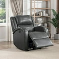 thumbnail image 4 of Lexicon Foxcroft Modern Wood & Faux Leather Power Reclining Chair in Gray, 4 of 4