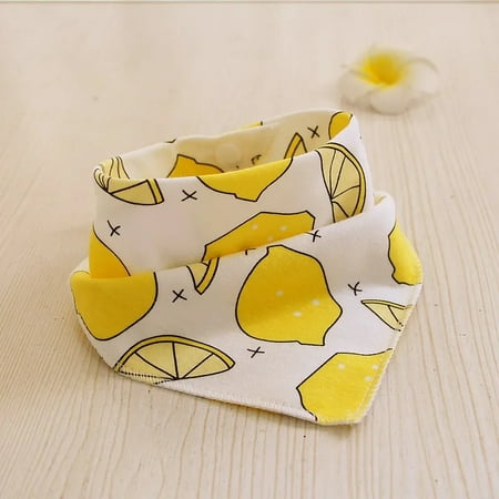 New Baby Bibs Triangle Cotton Bandana Bibs for Boys Girls Burp Cloth Baby Scarf Meal Collar Feeding Accessories Saliva Towel lemon