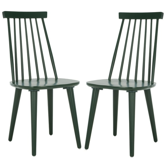 SAFAVIEH Burris Classic Wood Solid Dining Bistro Chair, Garden Green (Set of 2)