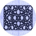 thumbnail image 1 of Ahgly Company Machine Washable Indoor Round Oriental Blue Modern Area Rugs, 8' Round, 1 of 4