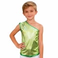 thumbnail image 4 of XIYON Girls Tank Tops Girl Glitter Performance Top Asymmetrical Shoulder Sequin Vest Stage Wear Party Outfit Going Out Tops 5-8 Years, 4 of 6