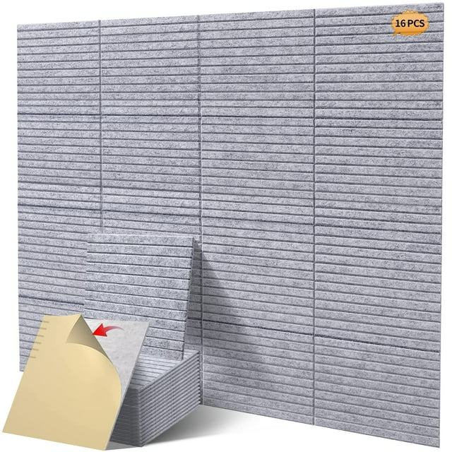 Paneles de pared insonorizados HIJIRH Pro Grade, 16 unidades, gris claro
