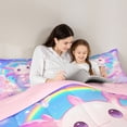 thumbnail image 4 of Erosebridal Cute Animals Axolotl 7-Piece Twin Bedding Sets,Kawaii Rainbow Stars Bedding Comforter Set For Girls Kids,Reversible, 4 of 7