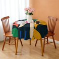thumbnail image 3 of 60 Inch Round Lace Tablecloth Water Resistant Washable, Tropical Leaf Print, 3 of 5