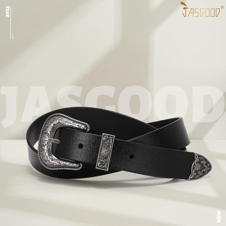 6194 Women Vintage Belts Ladies Western Design Black Waist Belt For Jeans Women Leather Belts Ladies Vintage Western Design Black  main image 3