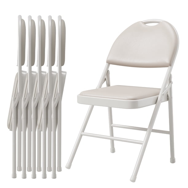 Yeshouse Sillas plegables (paquete de 2, 4 o 6) con cojín de piel sintética, capacidad de 159 kg, estructura de metal y almohadillas antideslizantes, portátiles y apilables para hogar y eventos