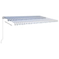 thumbnail image 2 of vidaXL Manual Retractable Awning 500x300 cm Blue and White, 2 of 5