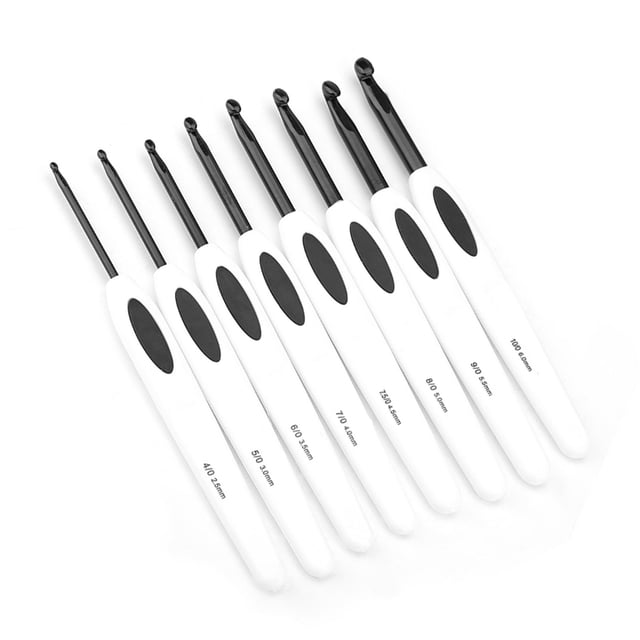Juego De Ganchillos De 8 Piezas, Nuevas Agujas De Tricotar De Aluminio, Agujas Romas Con Mango ErgonóMico, Hilo Para Tricotar A Mano Para Enfermos De Artritis.