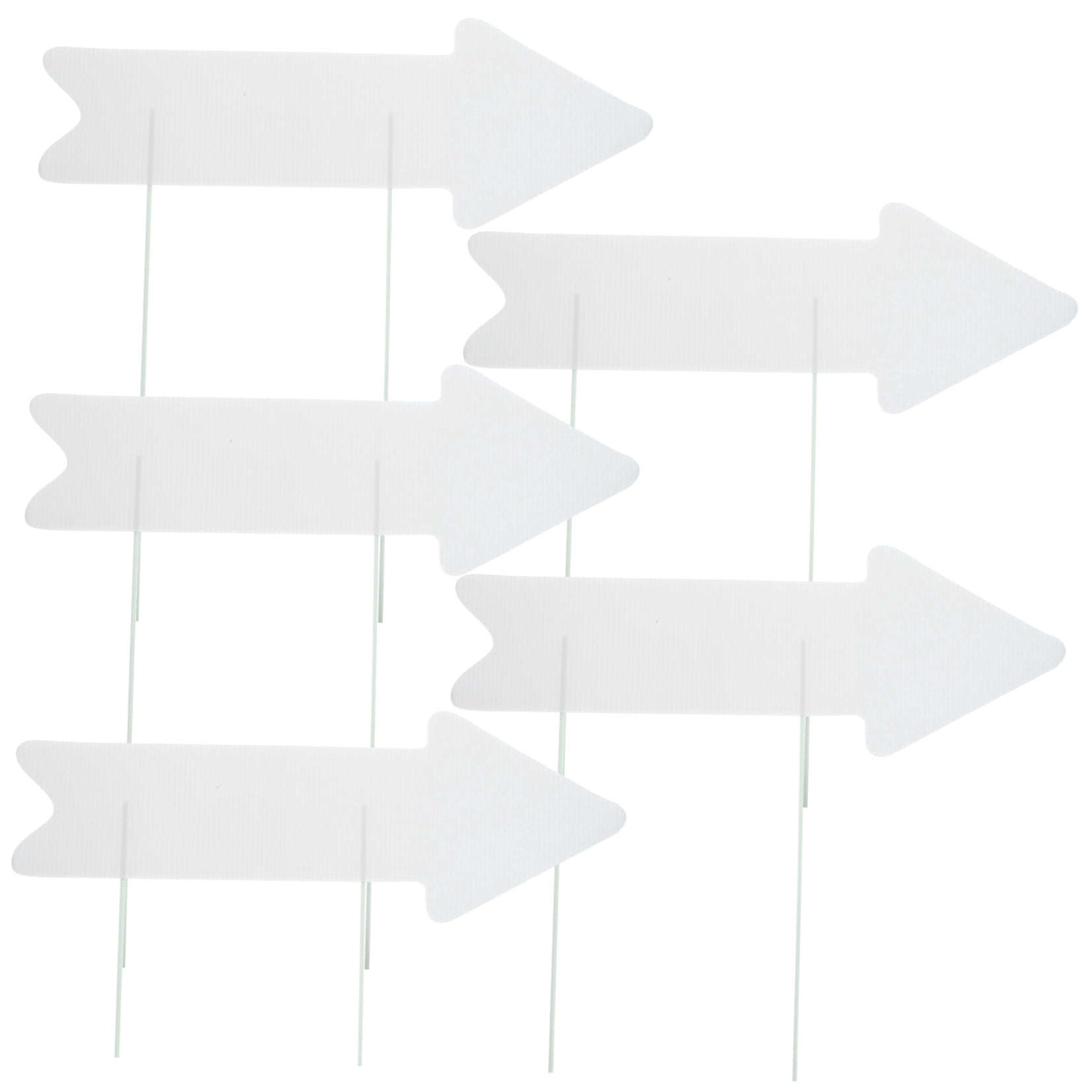 Tineasur 5Pcs Blank Lawn Signs for Garden Decoration White Yard Sign Stake