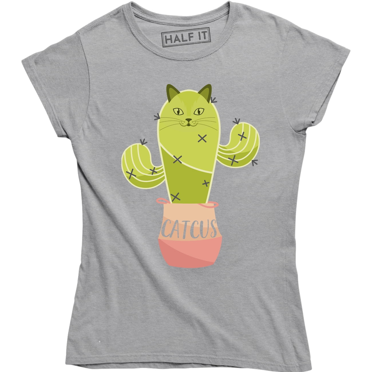 Cute Cat Cactus Kitty Cat-tus Pun Funny Fun Pot Prickles Plant T-Shirt